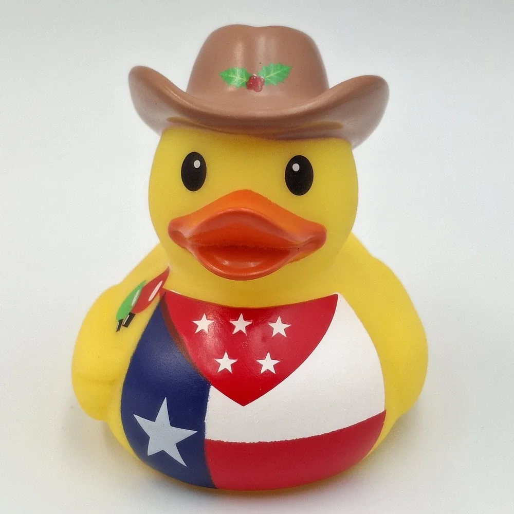 Lot of 4 Rubber Ducks Texas Cowboy Orange Tabby Cat Beetlejuice Jeep‎ Ducking